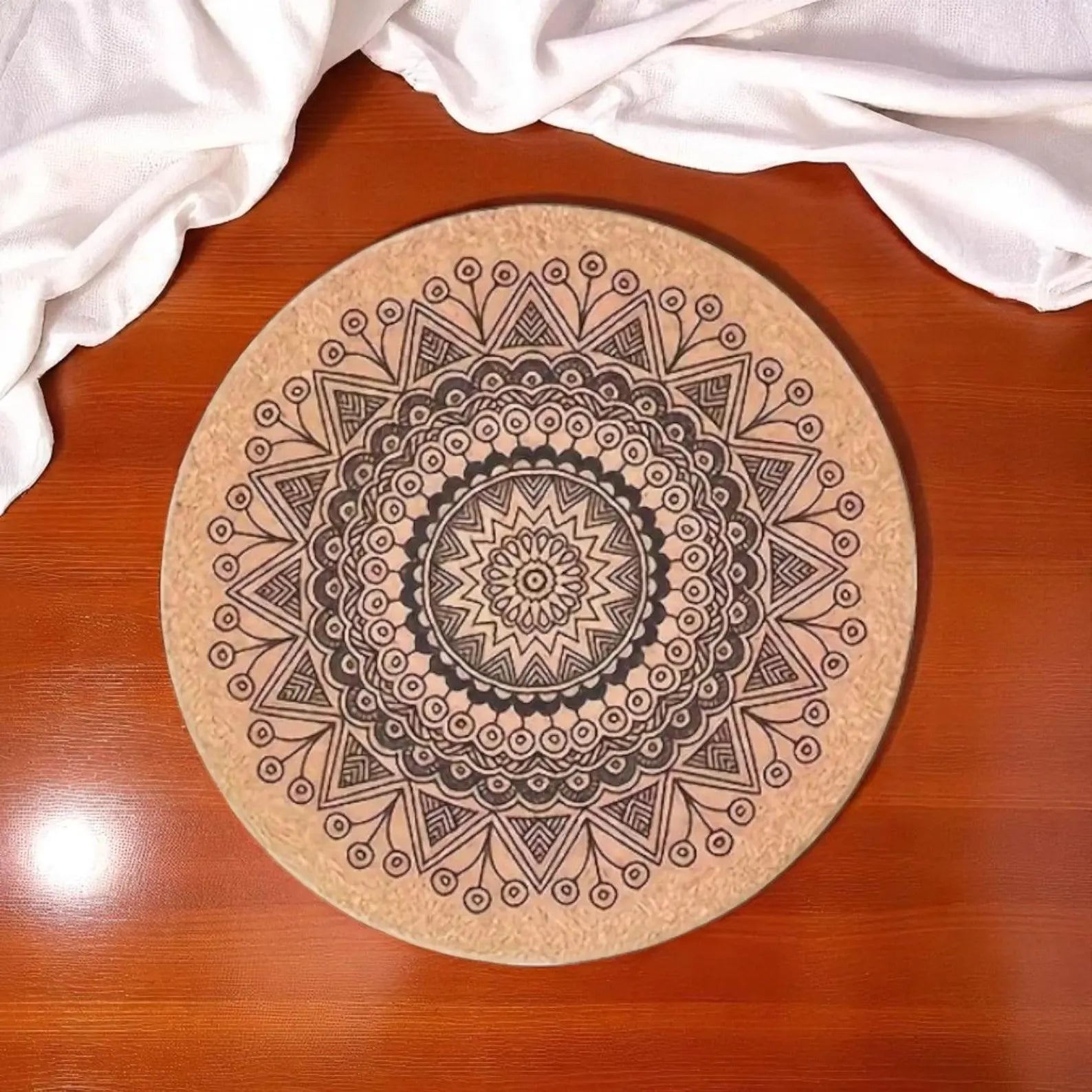 Mandala Cork Coasters